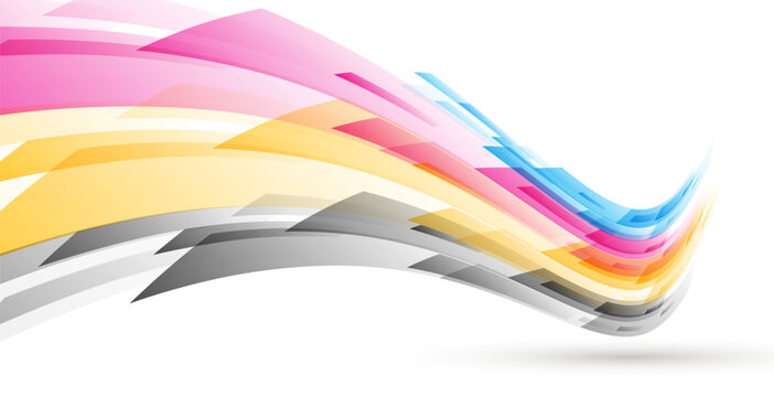 wavy style abstract cmyk color background for presentation