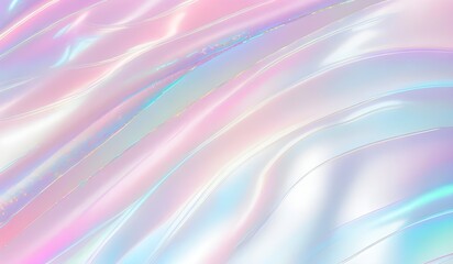 Obraz premium Holographic background seamless trendy iridescent light foil texture. Soft holographic pastel unicorn marble background pattern. Modern pearlescent blurry abstract swirl illustration. 