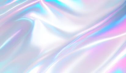 Obraz premium Holographic background seamless trendy iridescent light foil texture. Soft holographic pastel unicorn marble background pattern. Modern pearlescent blurry abstract swirl illustration. 
