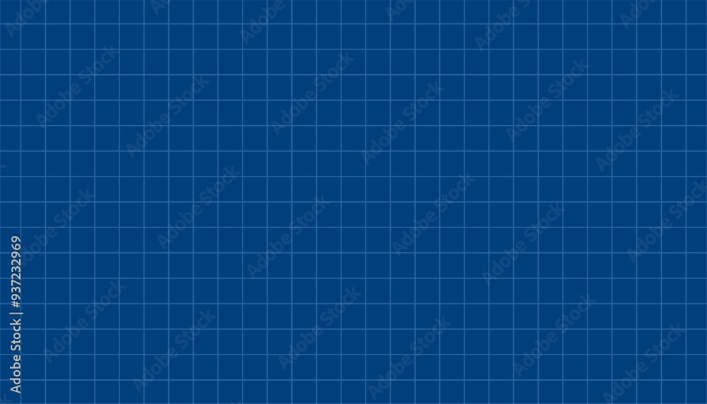 Wall mural abstract grid line pattern on blueprint sheet background