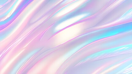Fototapeta premium Holographic background seamless trendy iridescent light foil texture. Soft holographic pastel unicorn marble background pattern. Modern pearlescent blurry abstract swirl illustration. 