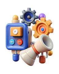 Photo Realistic as AI automation and digital marketing concept as An AI automation icon paired with a digital marketing icon symbolizing the role of AI in automating marketing processes perfect for is