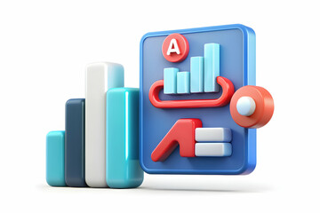 Obraz premium Photo Realistic as AI data analysis and money bag concept as An AI data analysis icon paired with a money bag symbolizing the financial insights gained through AI data analysis perfect for isolated ve