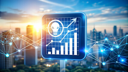 Fototapeta premium Photo Realistic as AI data mining and marketing trends concept as An AI data mining icon paired with a marketing trends icon representing the use of AI in identifying and analyzing marketing trends pe