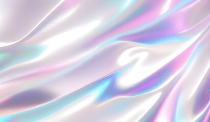 Obraz premium Holographic background seamless trendy iridescent light foil texture. Soft holographic pastel unicorn marble background pattern. Modern pearlescent blurry abstract swirl illustration. 