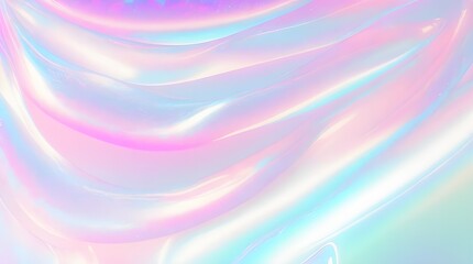 Obraz premium Holographic background seamless trendy iridescent light foil texture. Soft holographic pastel unicorn marble background pattern. Modern pearlescent blurry abstract swirl illustration. 