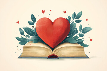 AI generative book in flat style.