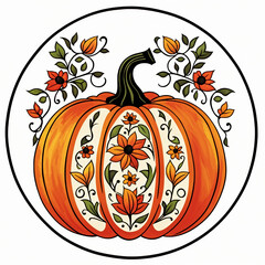 pumpkin with flowers