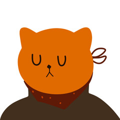 Adorable Cat Character in Turtleneck Vector | Cute Minimalist Design