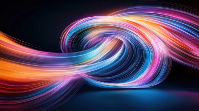 Artistic poster with swirling colors representing different programming languages merging into a unified design