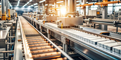Photo Realistic as Safety protocol document and production line concept as A safety protocol document paired with a production line symbolizing the implementation of safety procedures in manufacturing
