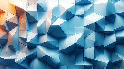 Obraz premium Geometric 3D Background: Futuristic Design with Light Blue and White Tones for Presentation and Visuals, Generative AI