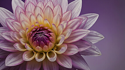 Obraz premium A Purple dahlia flower with zoom view