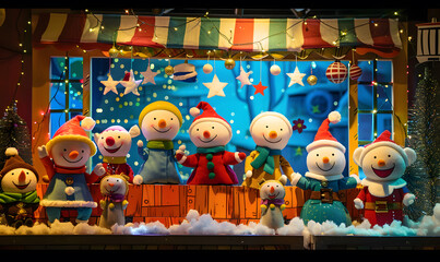 Activities and culture for New Year and Christmas festivals in the form of graphic advertising background.