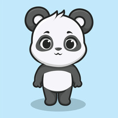 Cute Hero Panda Idle Pose Vector Illustration Mascot