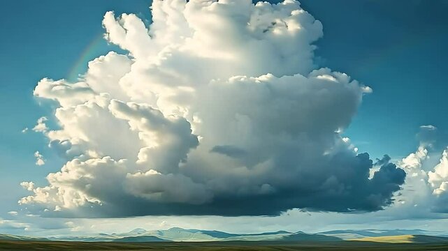 A large, towering cumulonimbus cloud