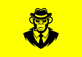 Angry Gorilla, animal, ape, big boss, bow tie, cigar, cigarette, club, esports, fitness, gaming, gorilla, gorilla head, gorilla logo, gym,  King Kong, kingkong, logo design,, gorill mafia, mafia,