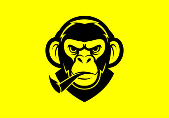 Angry Gorilla, animal, ape, big boss, bow tie, cigar, cigarette, club, esports, fitness, gaming, gorilla, gorilla head, gorilla logo, gym,  King Kong, kingkong, logo design,, gorill mafia, mafia,