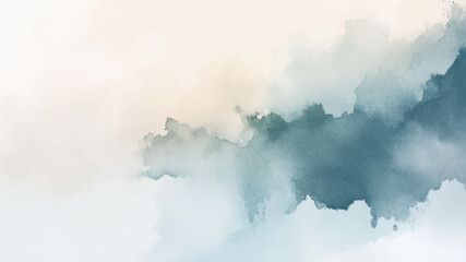 Abstract horizontal watercolor background. Hand drawn vector texture. Brush stroked painting pastel color watercolour