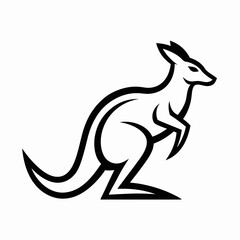 Animal Kangaroo logo icon design silhouette vector illustration.
