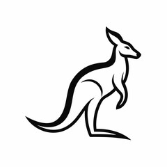 Animal Kangaroo logo icon design silhouette vector illustration.