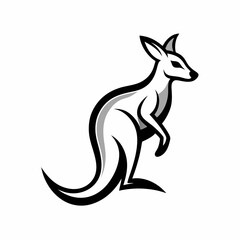 Animal Kangaroo logo icon design silhouette vector illustration.