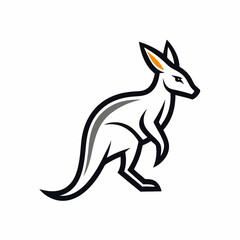 Animal Kangaroo logo icon design silhouette vector illustration.