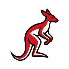 Obraz premium Animal Kangaroo logo icon design silhouette vector illustration.