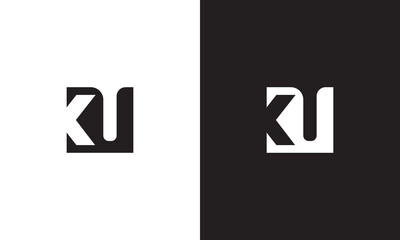 KU logo, monogram unique logo, black and white logo, premium elegant logo, letter KU Vector minimalist