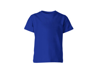 Royal blue colour blank fashion tee front mockup template