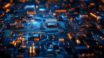 Obraz premium Circuit Board Glow.