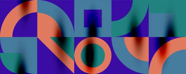 Fototapeta premium Neo memphis geometric pattern with circles, squares. Pop art abstract background for covers, banners, flyers and posters and other templates