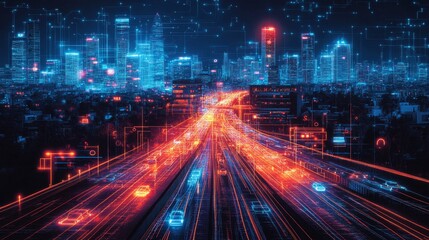 Fototapeta premium Cityscape Network.