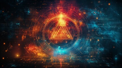 Abstract Digital Triangle.