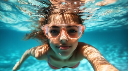Naklejka premium girl underwater