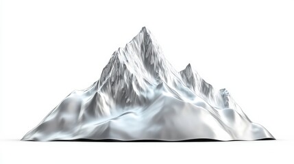 Silver Mountain Peak , Isolated On White Background, Perfect For Adventure-Themed Designs And Outdoor Graphics . Generative ai