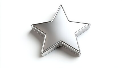Silver Metallic Star , Isolated On White Background, Perfect For Achievement-Themed Designs And Celebration Graphics . Generative ai