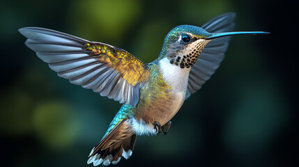 Obraz premium Hummingbird animal flying white background