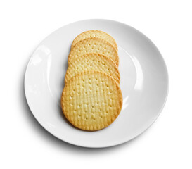 Biscuits Served on White Porcelain Background