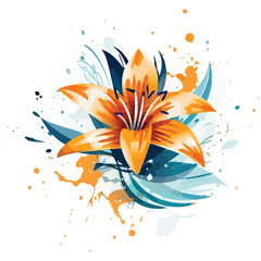 Obraz premium Beautiful watercolor floral on white background