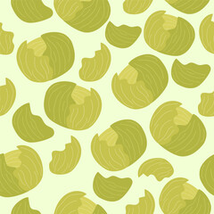 cabbage seamless pattern illustration