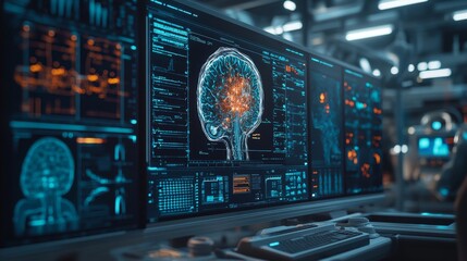 Obraz premium Brain Scan Analysis.