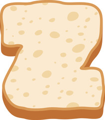 Bread Letter Alphabet Vector Element