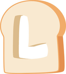 Slice Bread Letter Alphabet Vector Element
