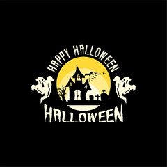 Happy Halloween Festival Party Invinite Logo Template Illustration 