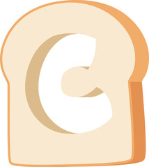 Slice Bread Letter Alphabet Vector Element