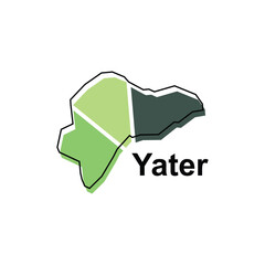 Map of Yater City Modern Simple Geometric with outline, illustration vector design template