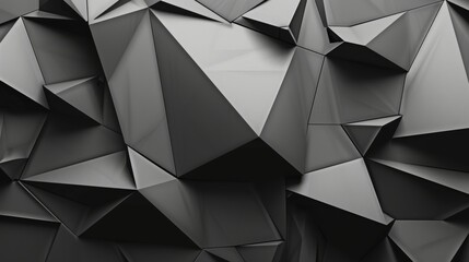 Fototapeta premium Abstract black polygonal surface featuring sharp, faceted geometric shapes, ideal for a sleek, modern design.