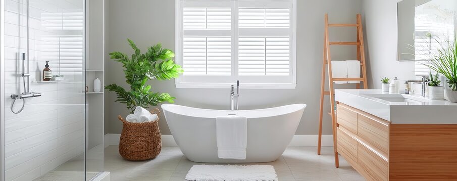 A beforeandafter renovation scene highlighting the transformation of a dated bathroom into a chic spa oasis, centered around a stylish new bathtub