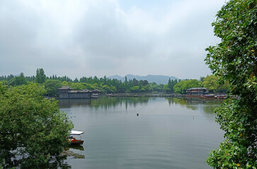 China, Hangzhou, Xihu Lake, West Lake, park by the lake
